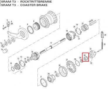 ANSATZMUTTER, SRAM T3, SW15